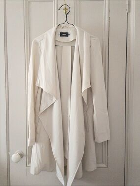 ONLY Soft Cream Open-Front Draped Coat With Pockets and An Optional Belt